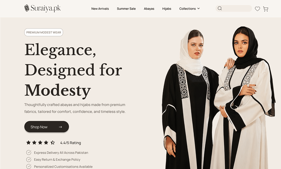 Redesigned Suraiya.pk homepage