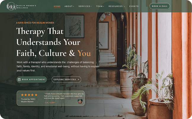 Muslim Women's Wellness hero redesign