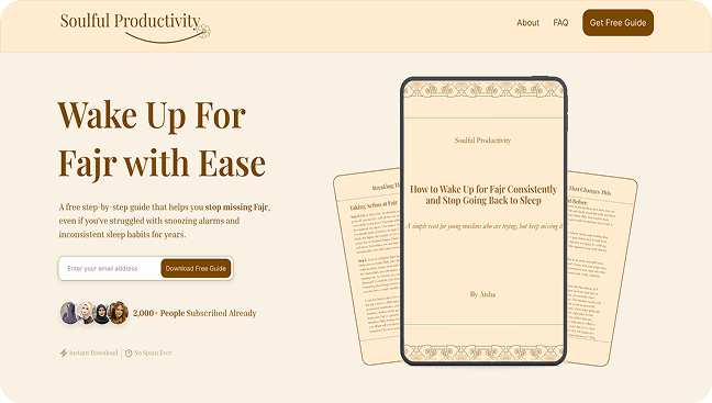Soulful Productivity landing page
